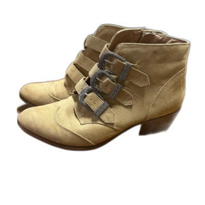 SO Authentic American Heritage Western Buckle Tan Booties Size 8